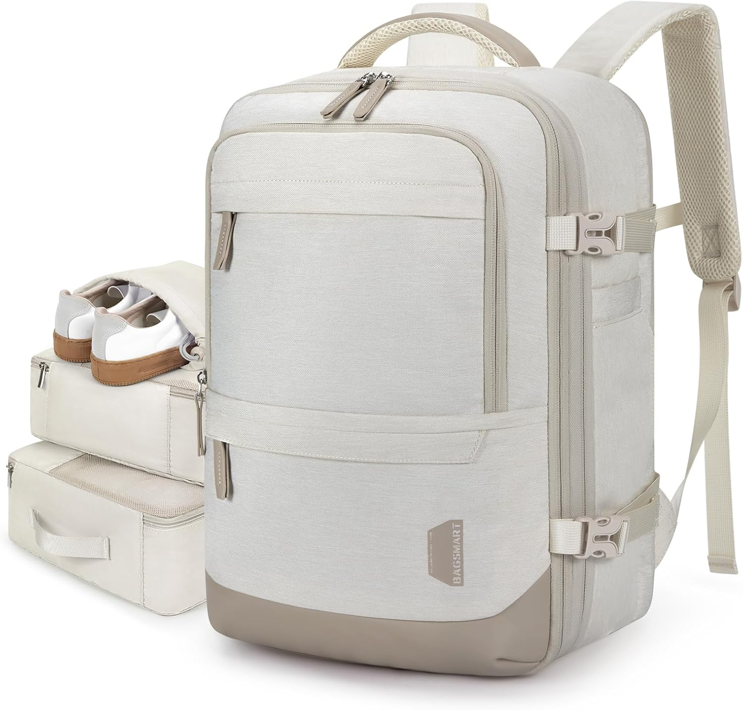 Compression Travel Backpack, 40L Expandable Carry on Backpack with Packing Cubes
