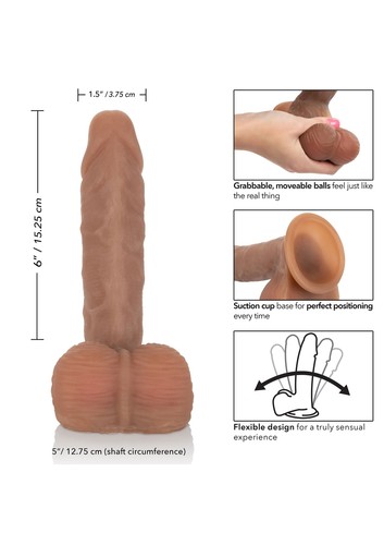 Fallo realistico vaginale anale con ventosa dildo con testicoli morbido - Foto 5 di 9