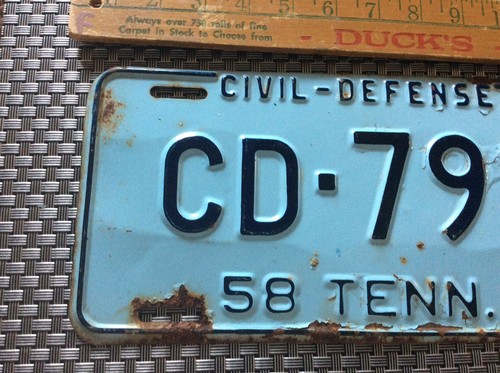 Targa originale Tennessee protezione civile 1958 # CD-792 - Foto 2 di 5