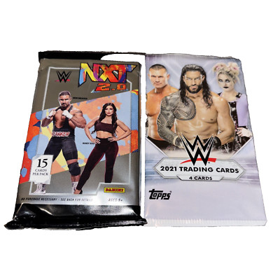 2022 Panini NXT WWE-15 Card Pack & 2021 Topps WWE-4 Card Pack-Factory Sealed-