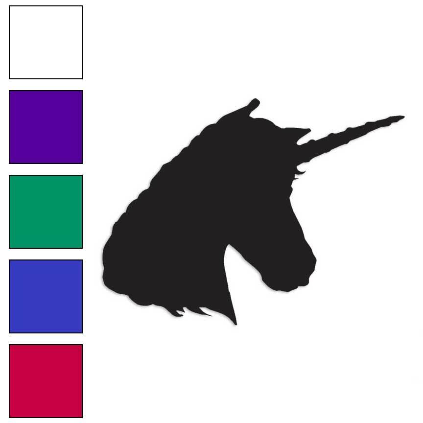 Unicorn Head Horn, Vinyl Decal Sticker, Multiple Colors & Sizes #704