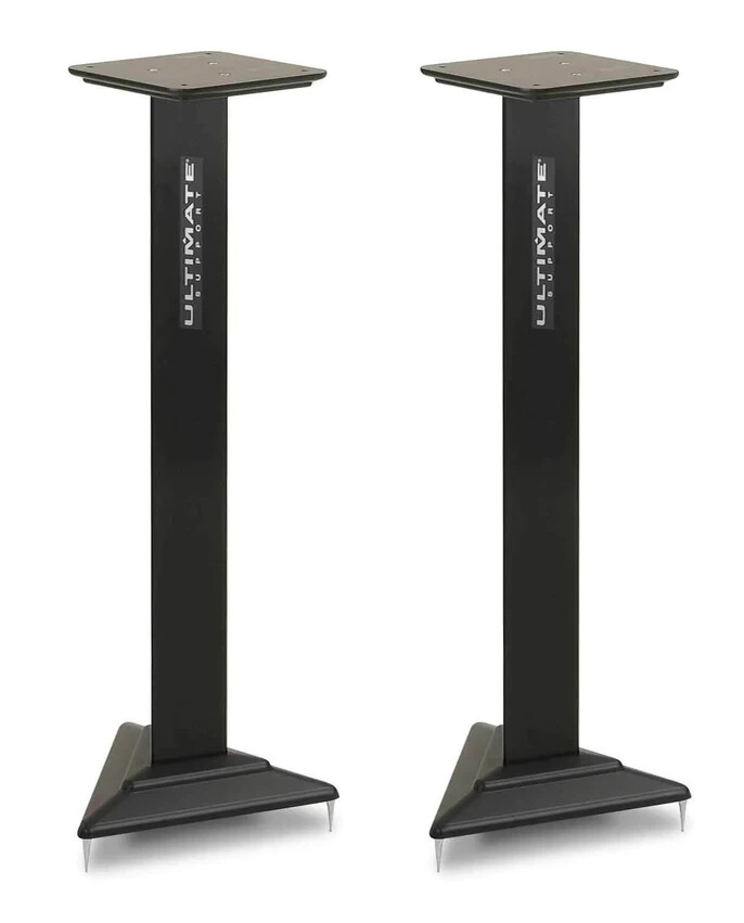 Pieds d'enceinte Ultimate Support MS-45B en aluminium noir pour studio haut de gamme