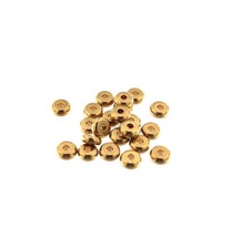 Stainless Steel Spacer Beads 6mm x 2.5mm - Gold Tone - 4 Beads - FD783