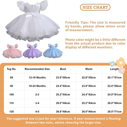 Baby Girl Princess Tutu Dress Newborn Summer Short Sleeve Birthday Party Clothes - Picture 43 of 53