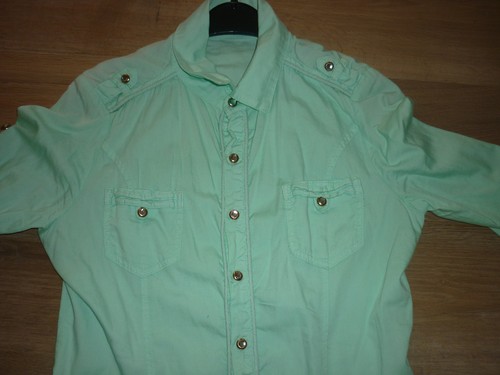 Bluse Türkis 3/4 Armbluse Gr. XL bzw. 42 Jeansbluse Damen - Bild 2 von 6