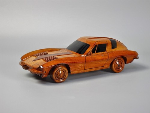 1963 Chevrolet Corvette Stingray Wooden Model size 13" Lx 4" W x 4" H