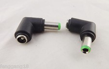 2x DC 5.5 x 2.1mm Female To 6.3 x 3.0mm Male Right Angle Power Adapter Connector