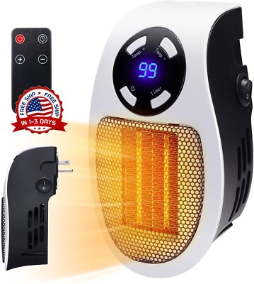Calentador De Ambiente Programable Con Pantalla LED Y Toma De Pared Remota NUEVO