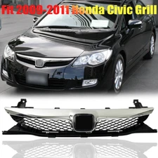 Fit 2009 2010 2011 Honda Civic Sedan Front Bumper Chrome Grille Mesh Grill