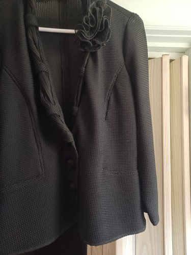 Armoni Collezioni womens open knit cardigan Nylon Elastane size 12 black - Picture 6 of 11