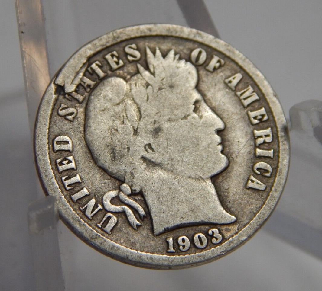 7 Silver Dimes 19031964 Mint Error Clip, Cud Spots, Lamination