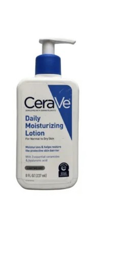 CeraVe Daily Moisturizing Lotion for Dry Skin Body & Facial Moisturizer 8 Fl Oz - Picture 2 of 4