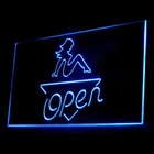 180002 Open Exotic Dancing Girl Sex Striptease Display LED Light Neon Sign