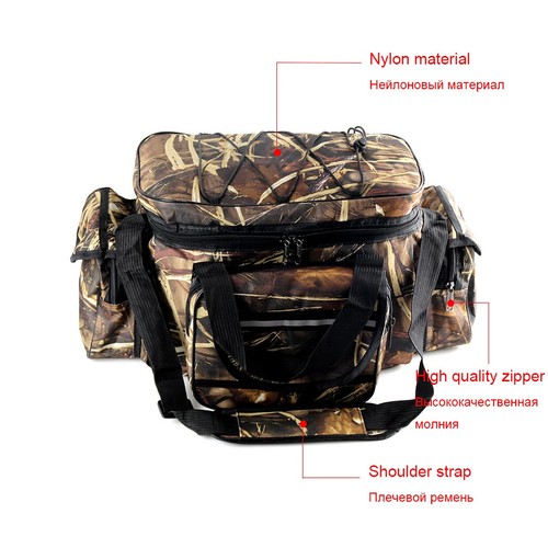Angeltasche Nylon große Kapazität Mehrzweck Tackle Bag zweilagig Schultertasche - Bild 12 von 17