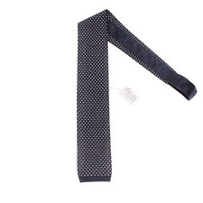 Italo Ferretti NWT Knitted Neck Tie in Navy and White 100% Silk Made in Italy