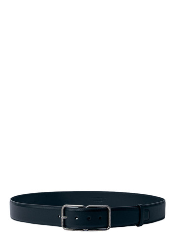 SAINT LAURENT Double Frame $650 Black 35mm Leather Belt New & Authentic