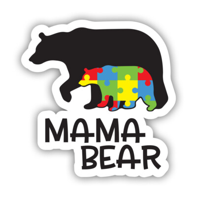 Autism Mama Bear Sticker Decal - Weatherproof - autism spectrum disorder