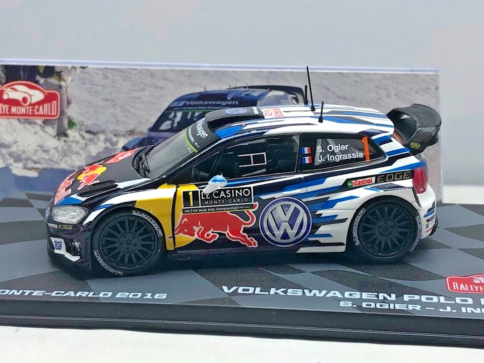 #1 VW Volkswagen Polo R WRC Ogier Rally Monte Carlo 2016 1/43 Diecast Car IXO - Image 3 of 4