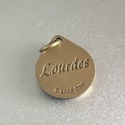New  3/4 “ Round Gold Color Medal Of St Bernadette With Word Lourdes On Back — photo 2