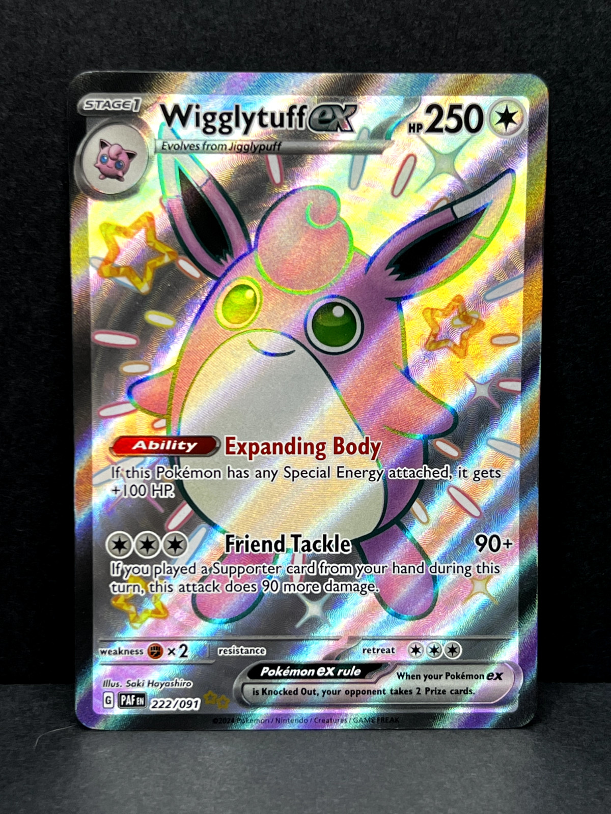 Wigglytuff ex 222/091 Sv: Paldean Fates Holo Pokémon TCG Full Art - NM