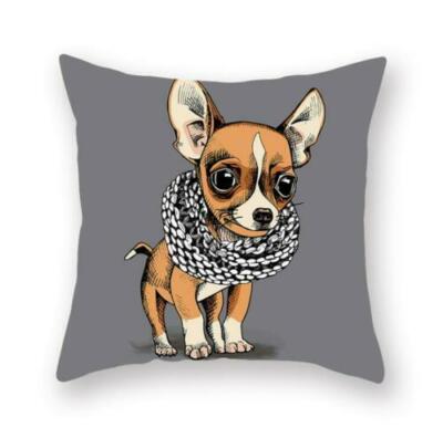 Housse De Coussin 44x44cm – Chien Trop Mignon (Motif Imprimé, Polyester, Neuf)