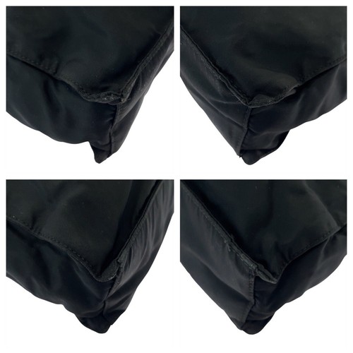 Sac fourre-tout bandoulière PRADA Tessuto Triangle avec logo collection noir argent matériel