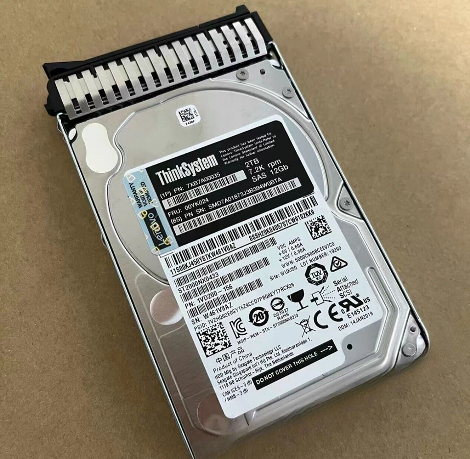 Lenovo 2TB 7XB7A00035 00YK024 2.5" 7.2K 12GB SAS Hot Swap 512n HDD Hard Drive - Image 3 of 4