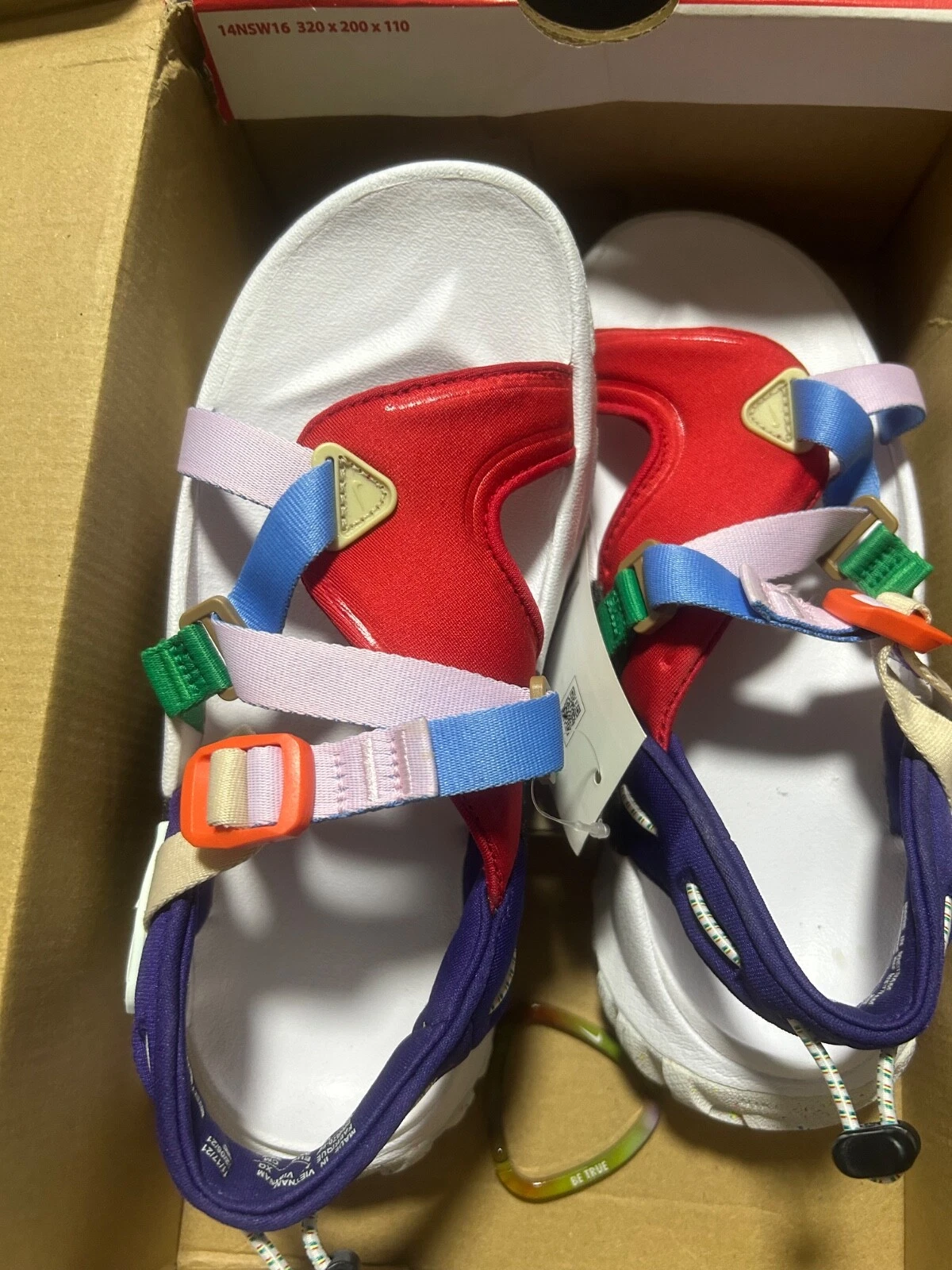 NUOVI sandali Nike Oneonta Betrue rosso blu grandi bambini 5