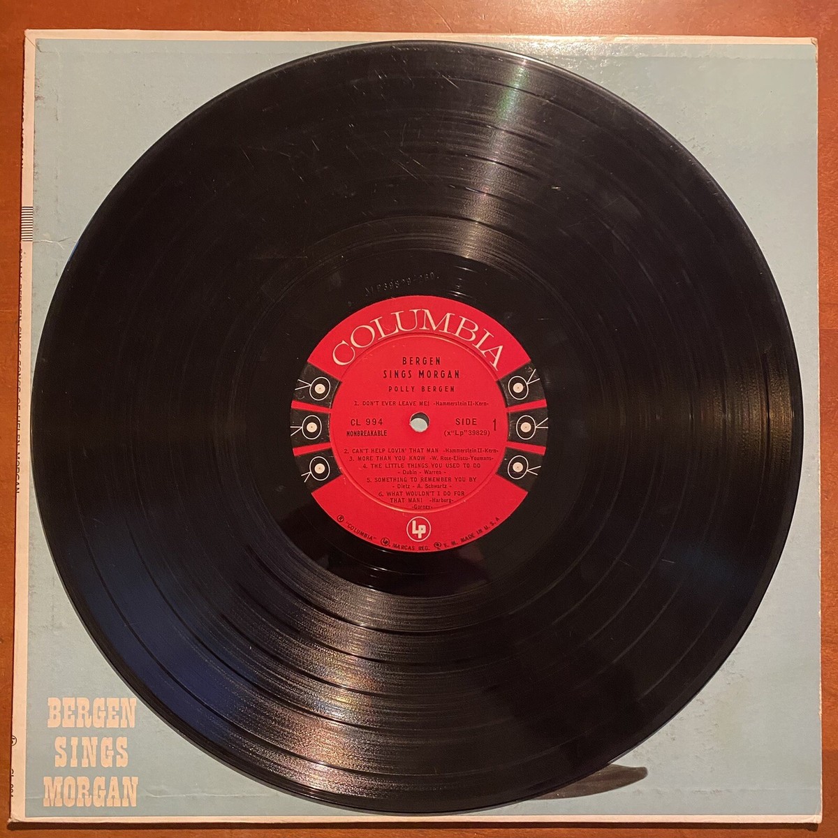 Vintage Vinyl 33rpm LP Record Album: Polly Bergen, Bergen Sings