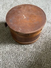 Antique staved wood firkin lunch box