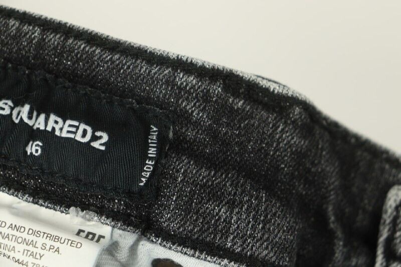 Dsquared2 Black Denim Medium Wash Distressed 5-Pockets Dsquared2 Black Denim Medium Wash Distressed 5-Pockets