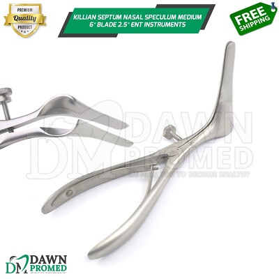 Strumento Per Esame Nasale Speculum Nasale Di Killian - Strumento ORL Per Rinologia, Lama 2,5 Cm, Lunghezza 6,4 Cm (6,00) Strumento Otorinolaringoiatria Rinologia