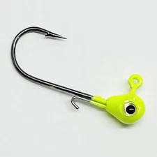 1/16 oz  Jig Heads painted wire keeper #2 Platinum Hook 20 Pack - Chartreuse