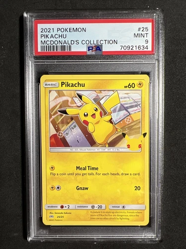🔥 Pokemon PSA 9 McDonald’s Collection 25th Anniversary Pikachu Non Holo #25