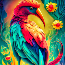 Printable, Digital Download, *.PNG File - Paper Birds Fine Art Collection: #38