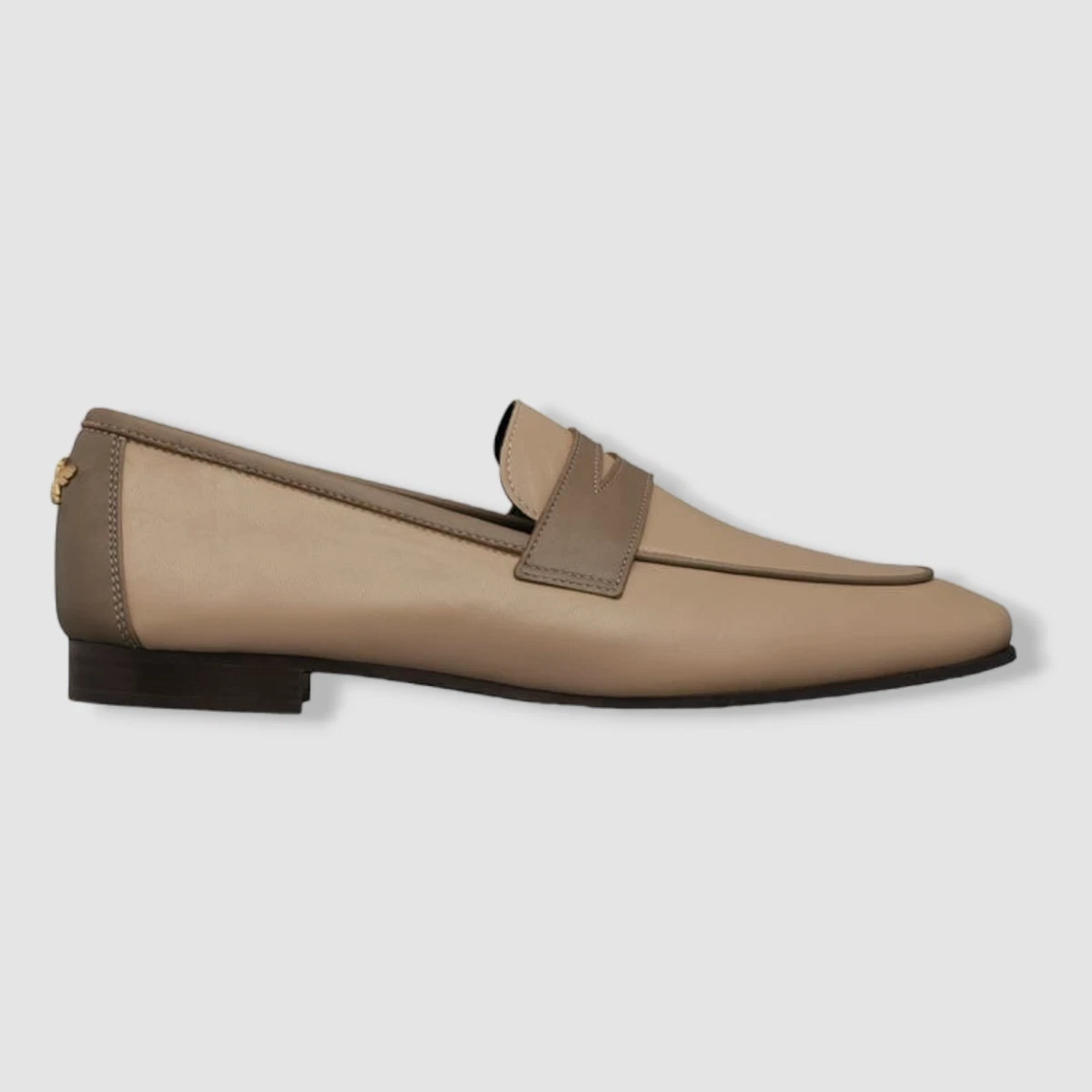 825 Bougeotte Women s Beige Bicolor Calfskin Penny Loafers Shoes 38 EU 8 US