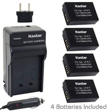Kastar 4 Battery  Normal Charger kit for Canon LP-E17 LPE17 LC-E17