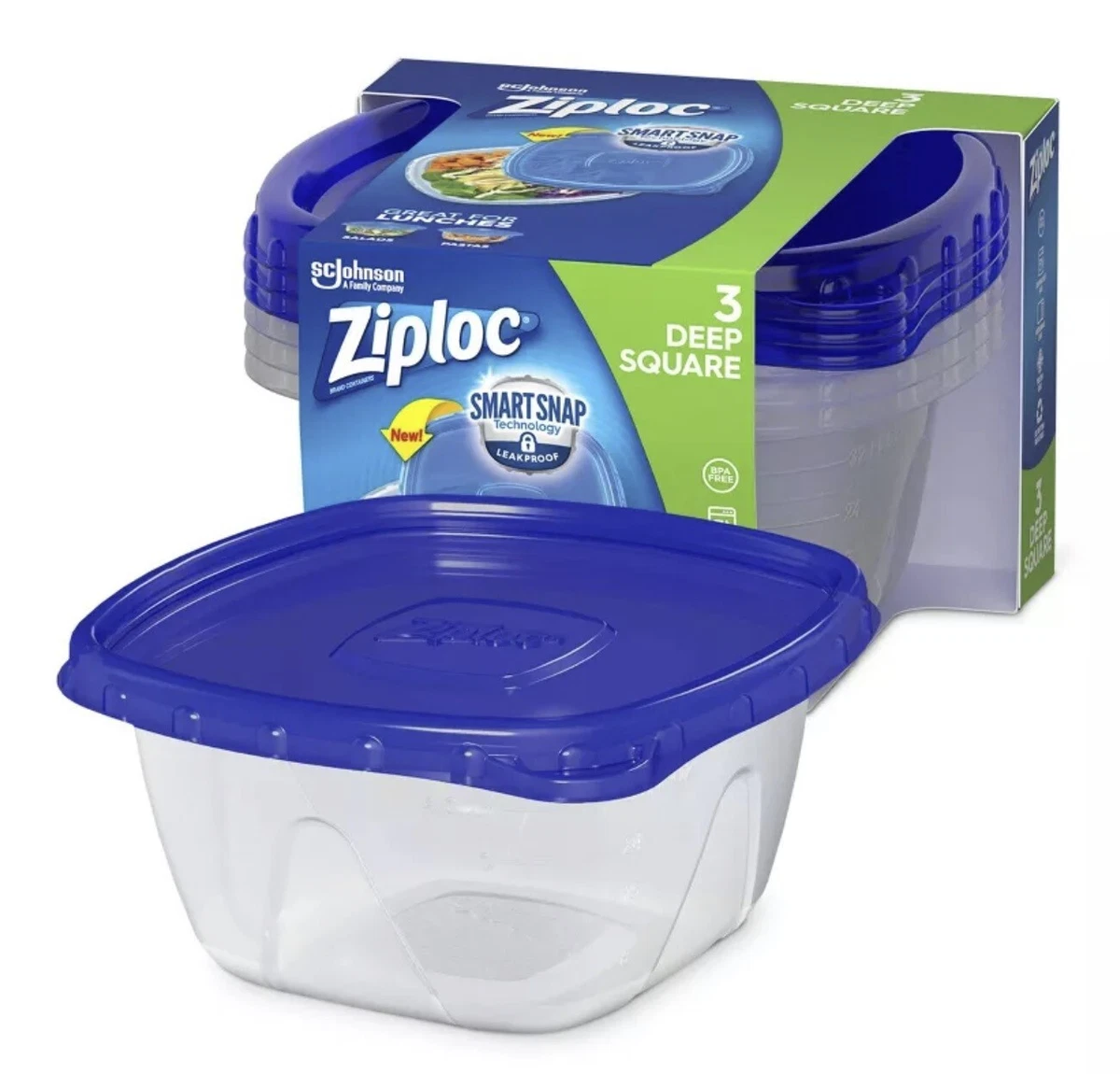 Ziploc® Brand, Food Storage Containers with Lids, One Press Seal