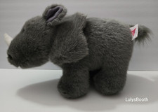 Dakin 1993 Grey Rhinoceros Rhino with White Horn plush stuffed animal 08K 89