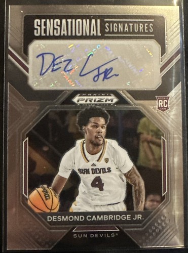 Desmond Cambridge Arizona State ASU PANINI PRIZM Draft ROOKIE AUTO Bobby Hurley