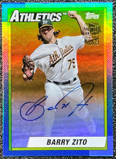 Barry Zito 2023 Topps #90FF-BZ Topps 1990 Fan Favorite Auto Foil /50 (SSP, AU)