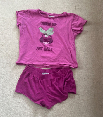 Brave Soul London Damen Shorts und T-Shirt Set XS Hot Pink