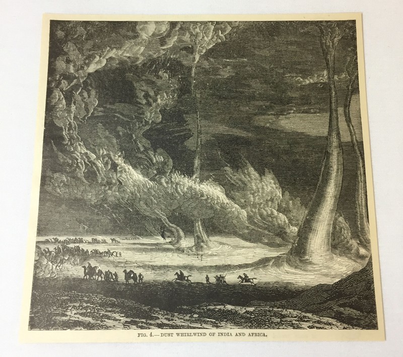 1885 magazine engraving ~ DUST WHIRLWIND OF INDIA AND AFRICA