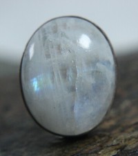 Vintage Chunky Quartz Cocktail Band Ring Size 6 Sterling Silver Cabochon