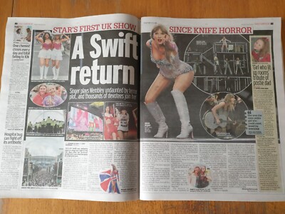 Daily Mirror, 16th Aug 2024 - Taylor Swift Wows Fans/Matthew Perry - 5 Arrested
