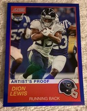 2019 Score Artist's Proof Blue #79 Dion Lewis /35 Titans-Patriots-Eagles