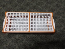 LOT of ELEVEN (11) ORANGE & WHITE TEST TUBE RACKS (Plastic, Each Holds 84 Tubes)
