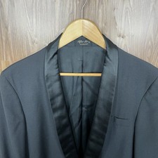After Six Vintage 1950s 1960s USA Made Tuxedo Suit Jacket Mens 40L Black Shawl