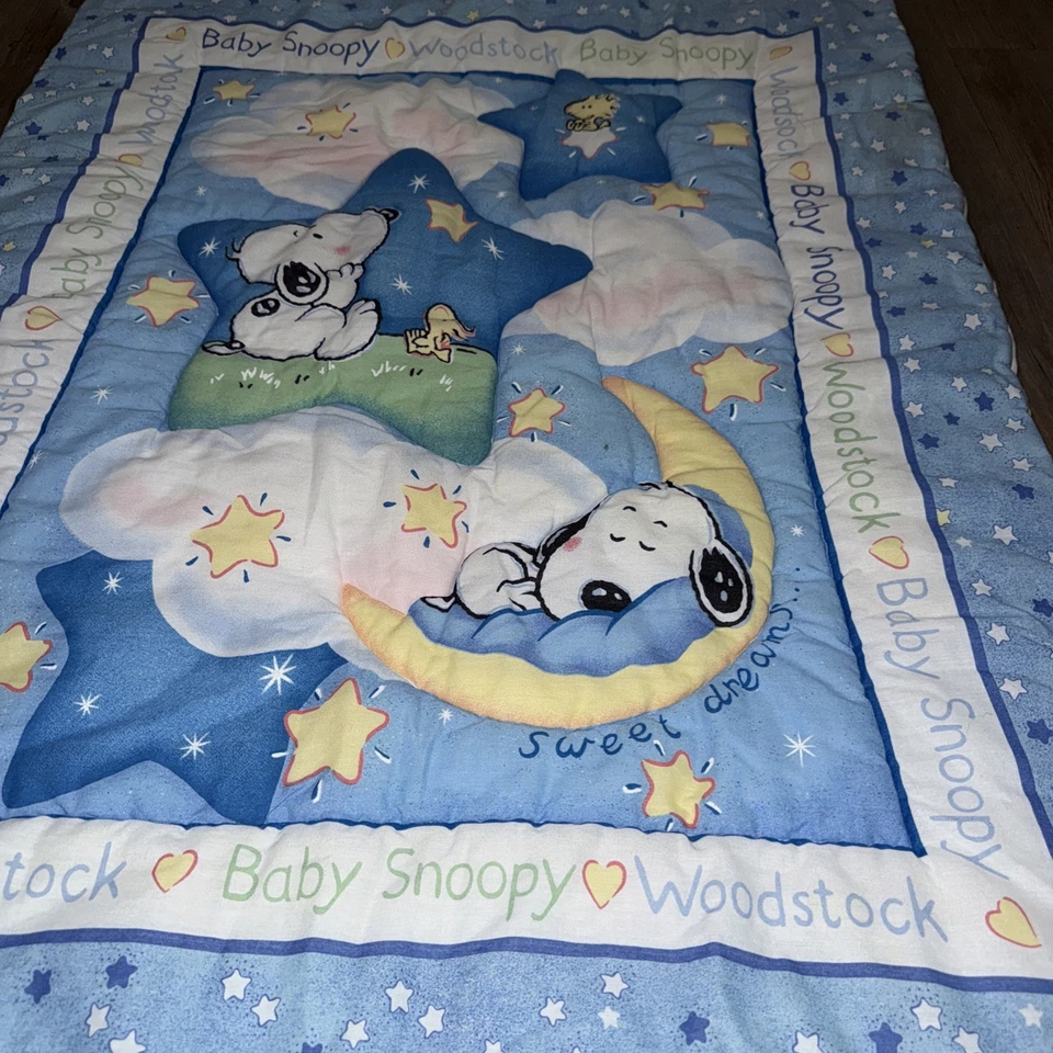 Manta Edredón Original Baby Snoopy Woodstock Hora de Dormir De Colección Rara Como Nueva Foto 2 de 4