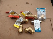 Lot of Shark Bite 1 inch Brass Ball Valve & m...